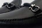 Pavia Black Leather Bit Drive Loafer Men Shoe