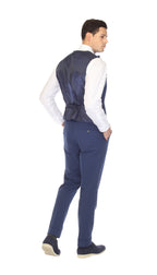 Men's Blue Double Breasted Seersucker Vest – Grant