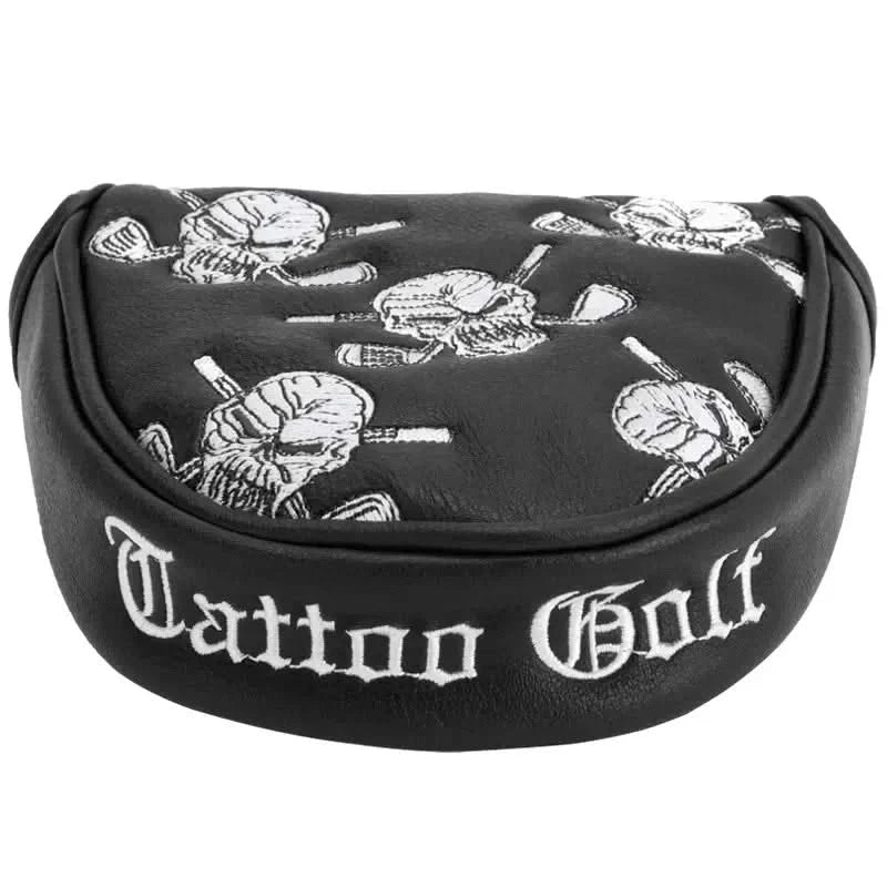 Dancing Skulls Putter Cover - Two Ball / Mallet Style (Black/White)