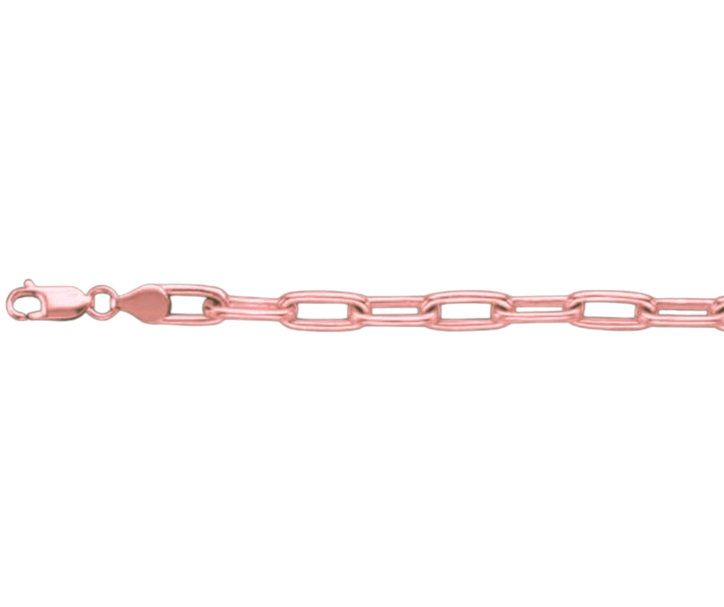 Paperclip Solid White/Yellow/Rose Gold Handmade Bracelet , 7mm, 6.5-10 Inch