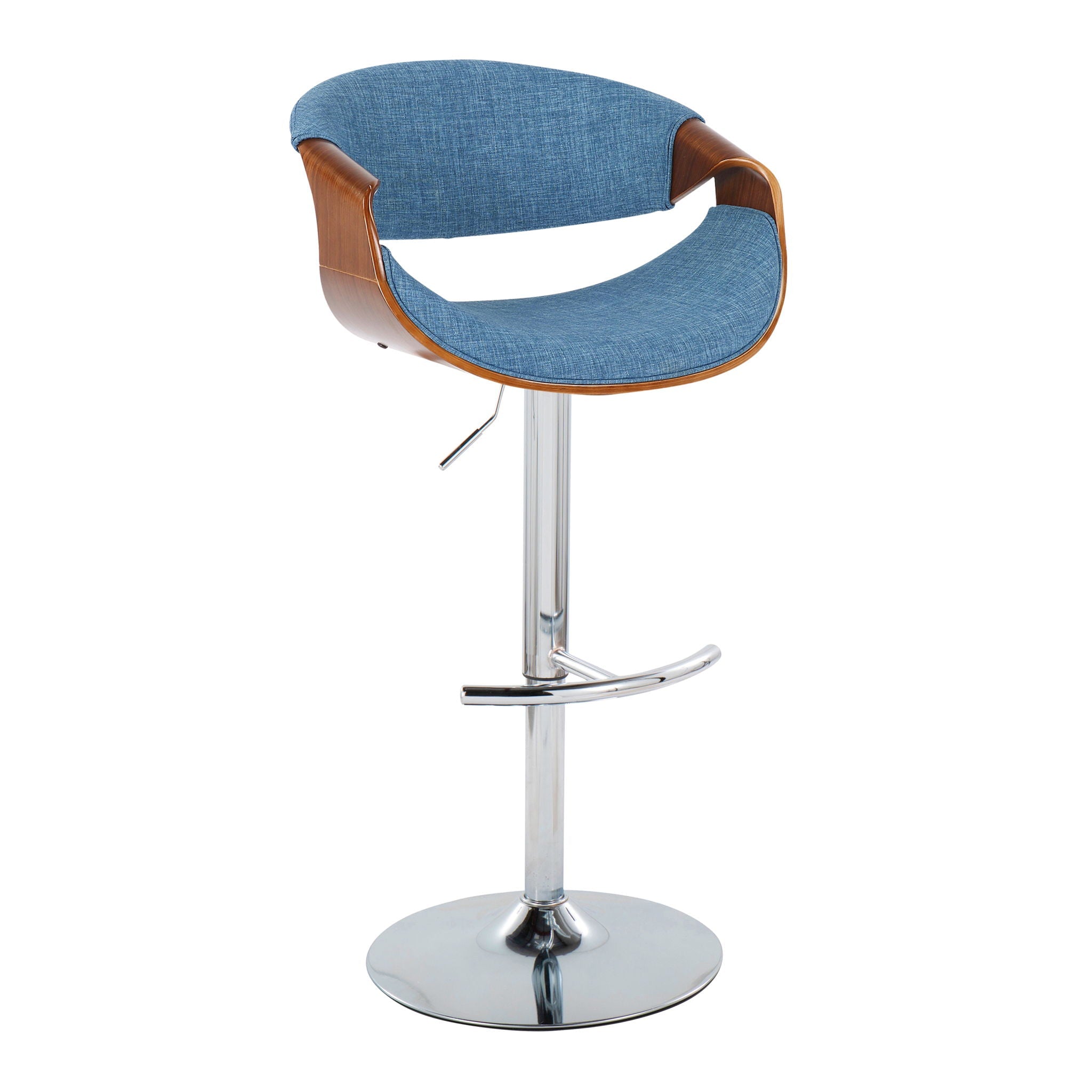 Curvo - Mid Century Modern Adjustable Barstool With Swivel (Set of 2) (2)