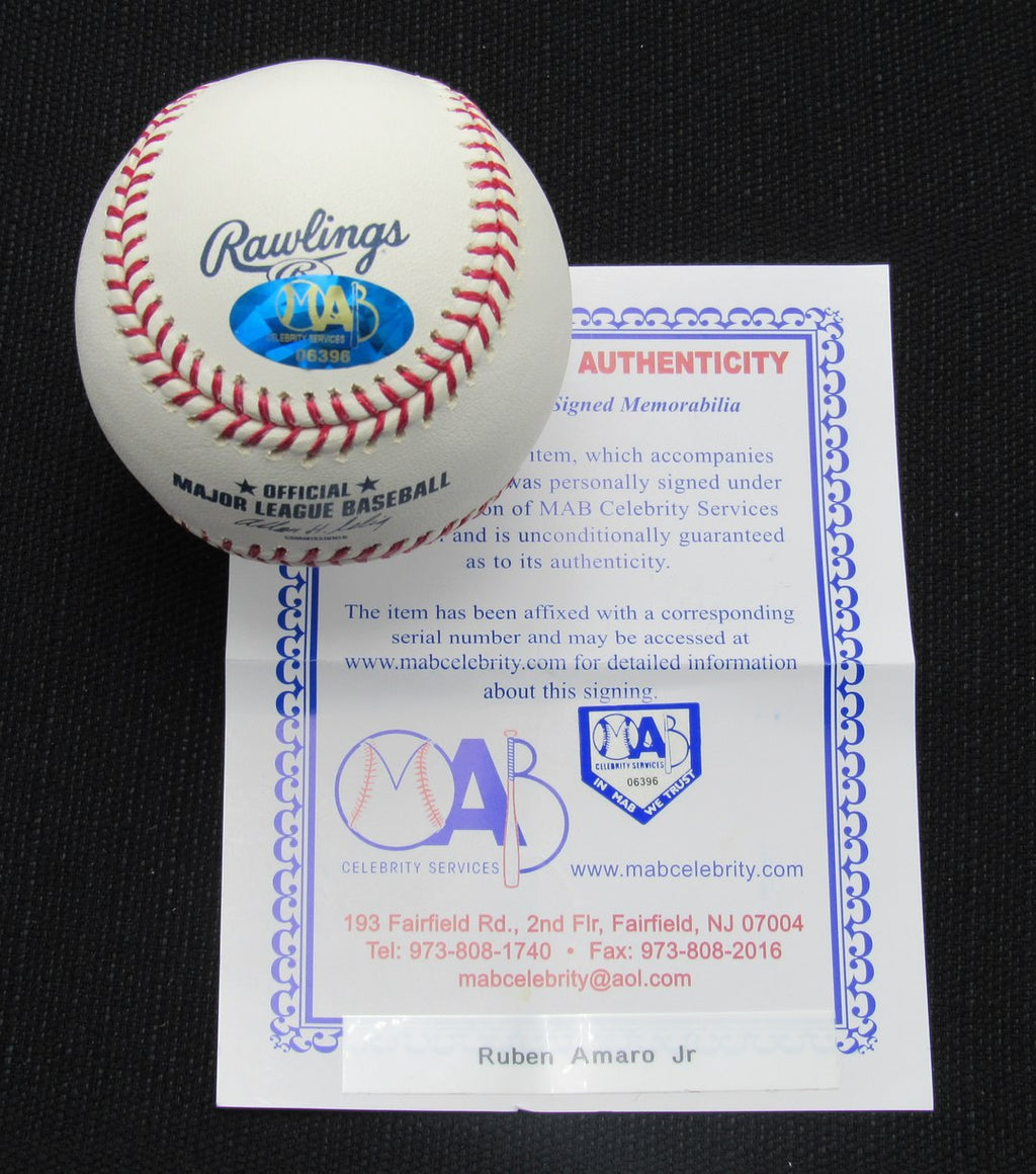 Ruben Amaro  Sr. Signed/Auto Yankees 100th OML Baseball MAB 187045