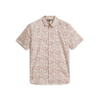 Sean // Short Sleeve Sport Shirt in Print // Cranberry