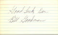 Bill Goodman Boston Red Sox d.1984 Signed/Autographed 3x5 Index Card 162515