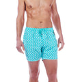 Paris Beach Fan Print Swim Trunks // Turquoise