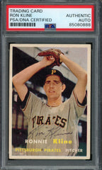 Ron Kline Signed 1957 Topps Trading Card #256 Pirates PSA/DNA 184002