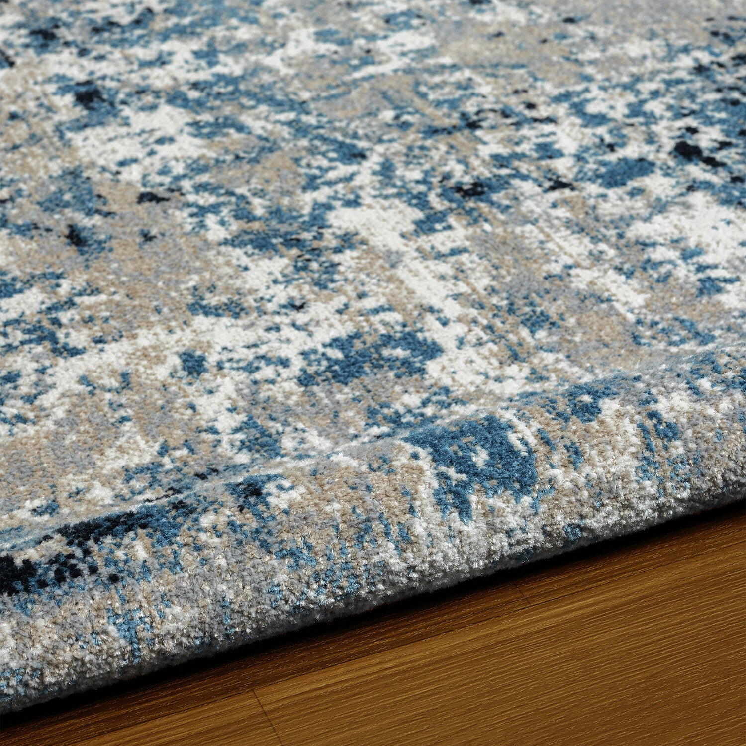 Sevita Distressed Abstract // Blue + Beige