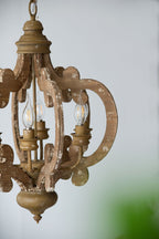 Farmhouse Chandelier, 6 Light Wood Chandelier Living Room Entryway