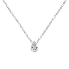 14K White Gold 1/5 Cttw Pear Shape Solitaire Diamond 18" Pendant Necklace (G-H Color, VS2-SI1 Clarity)