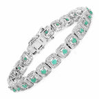 2.40 Carat Genuine Emerald .925 Sterling Silver Bracelet