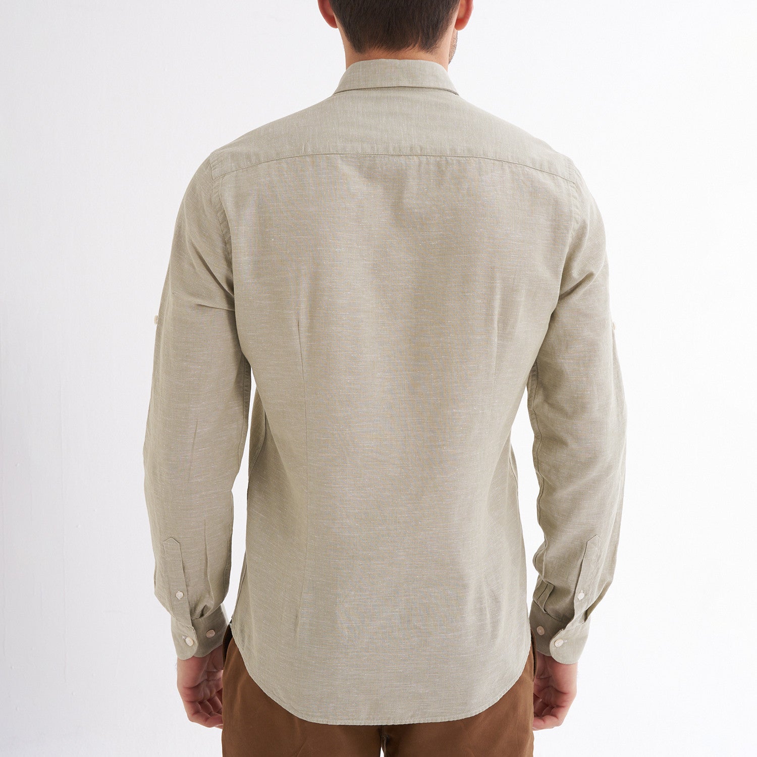 Ric Linen Button-Up Shirt // Khaki