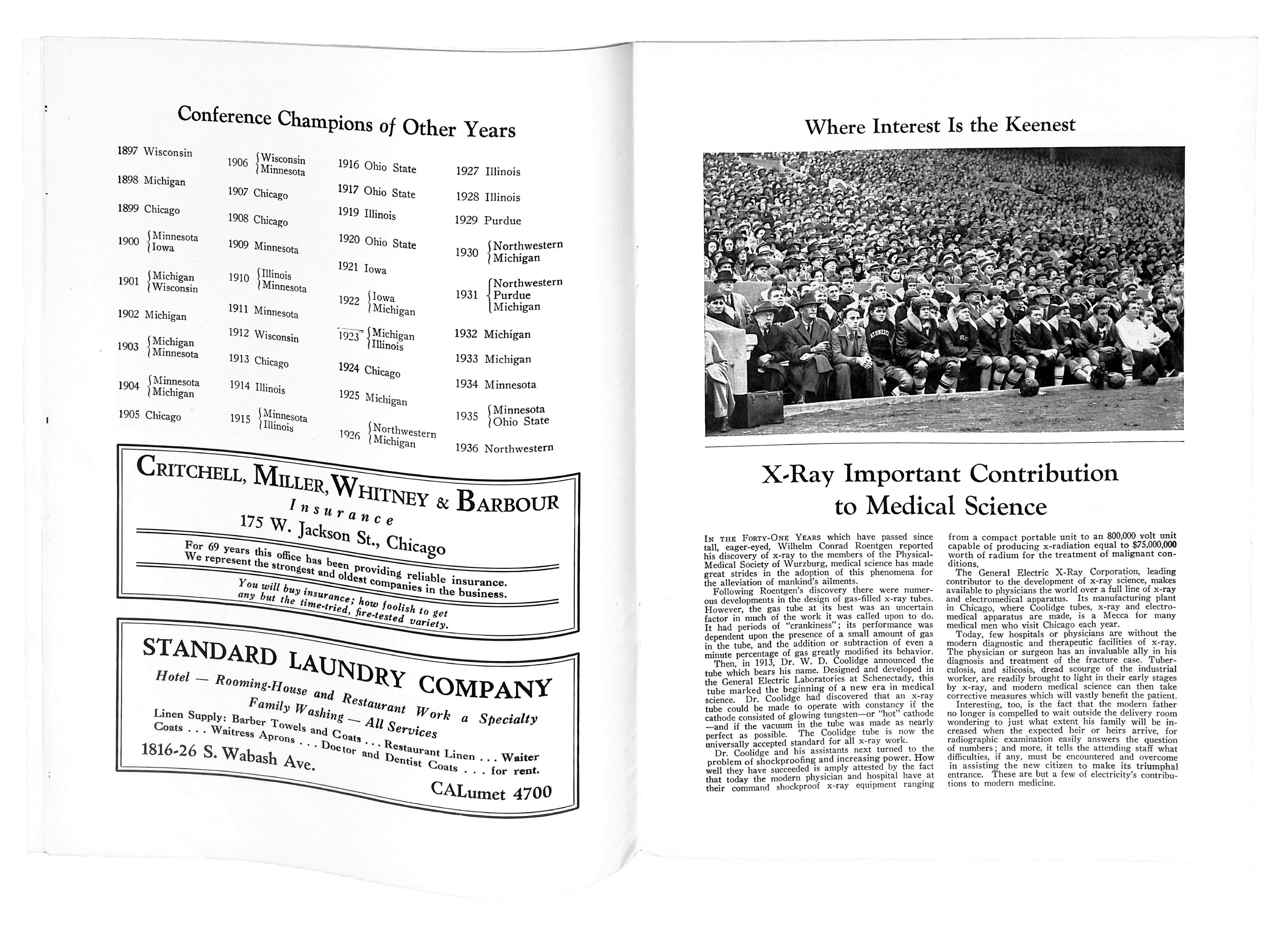 11/20/1937 Notre Dame vs. Northwestern Program 185903
