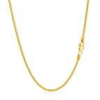 14k Yellow Gold Round Wheat Chain 1.5mm