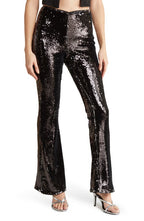 Topshop Sequin Flare Trousers in Black  Size 6 Us
