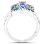 0.44 Carat Genuine Tanzanite .925 Sterling Silver Ring