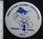 Vintage 1979 Penn State Alumni Association Sugar Bowl 3.5 inch Button Pin