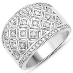 0.52 Carat Genuine White Diamond .925 Sterling Silver Ring