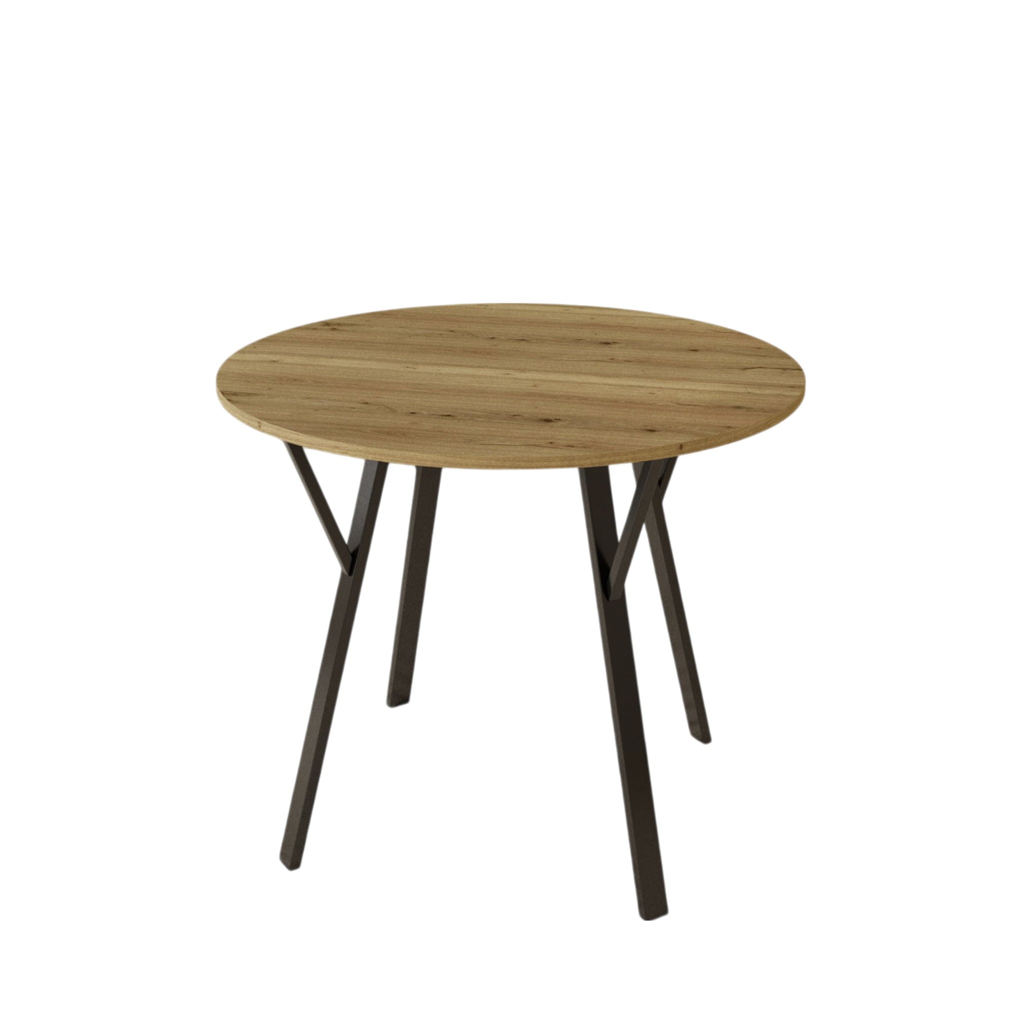 Round Dining Table - Rustic Brown