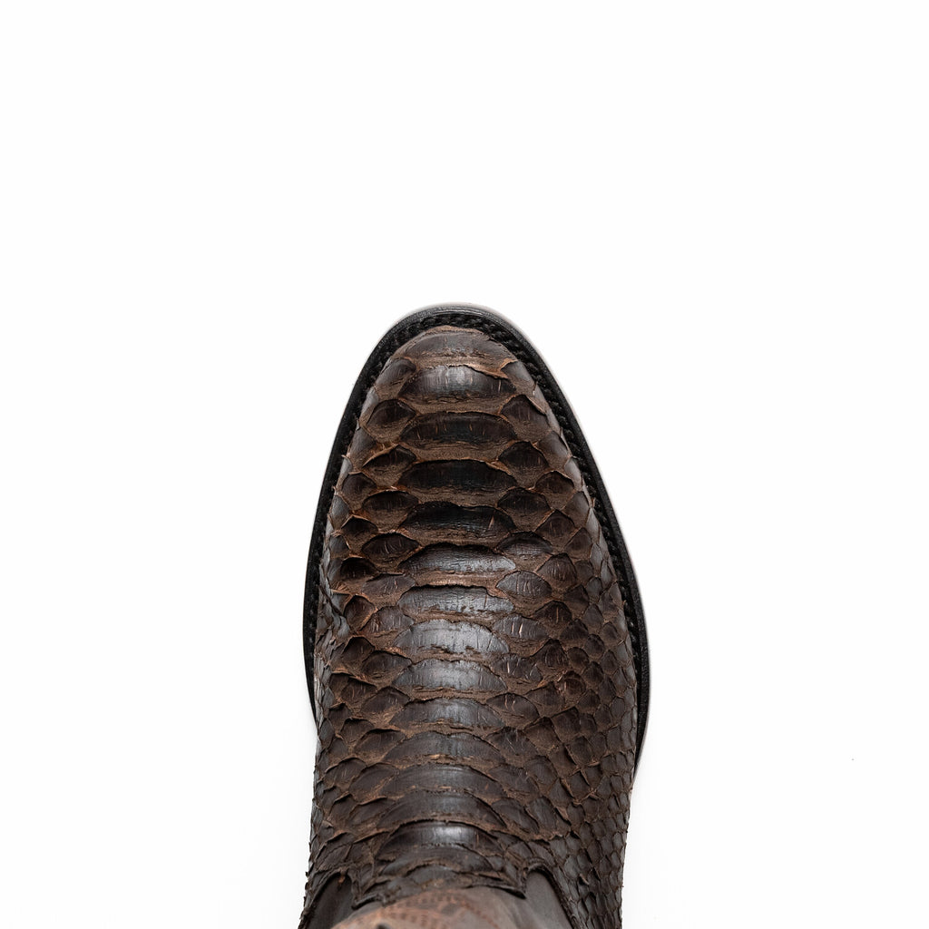 Western Collection Kansas // Python Leather Cowboy Boot // Brown