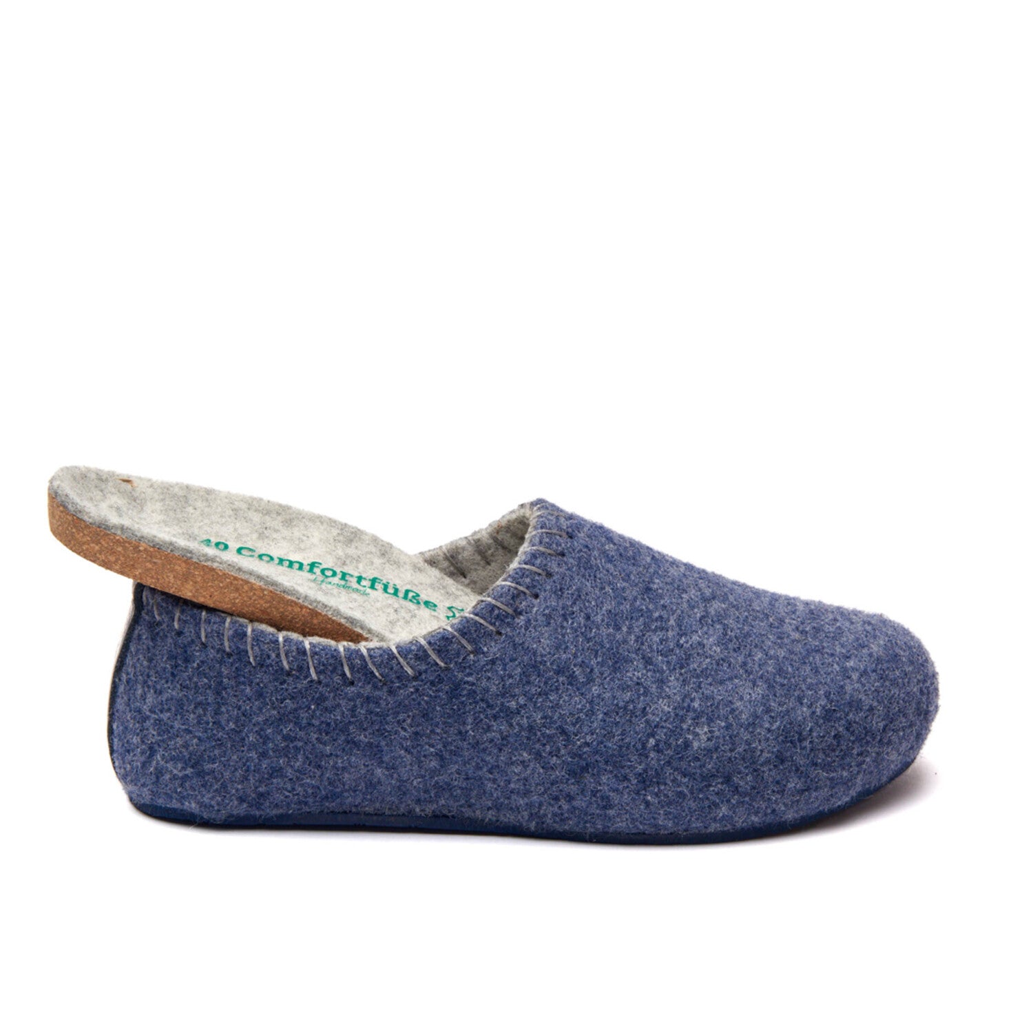 Yew Wool Slipper // Navy + Gray