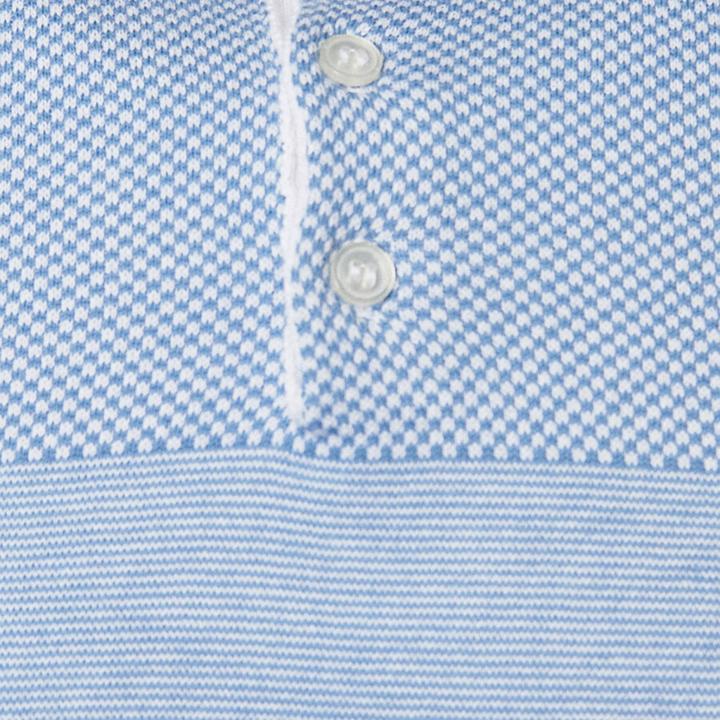 Color Block Polo // White Blue