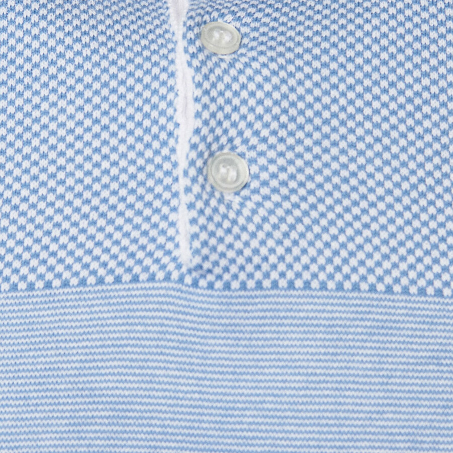Color Block Polo // White Blue