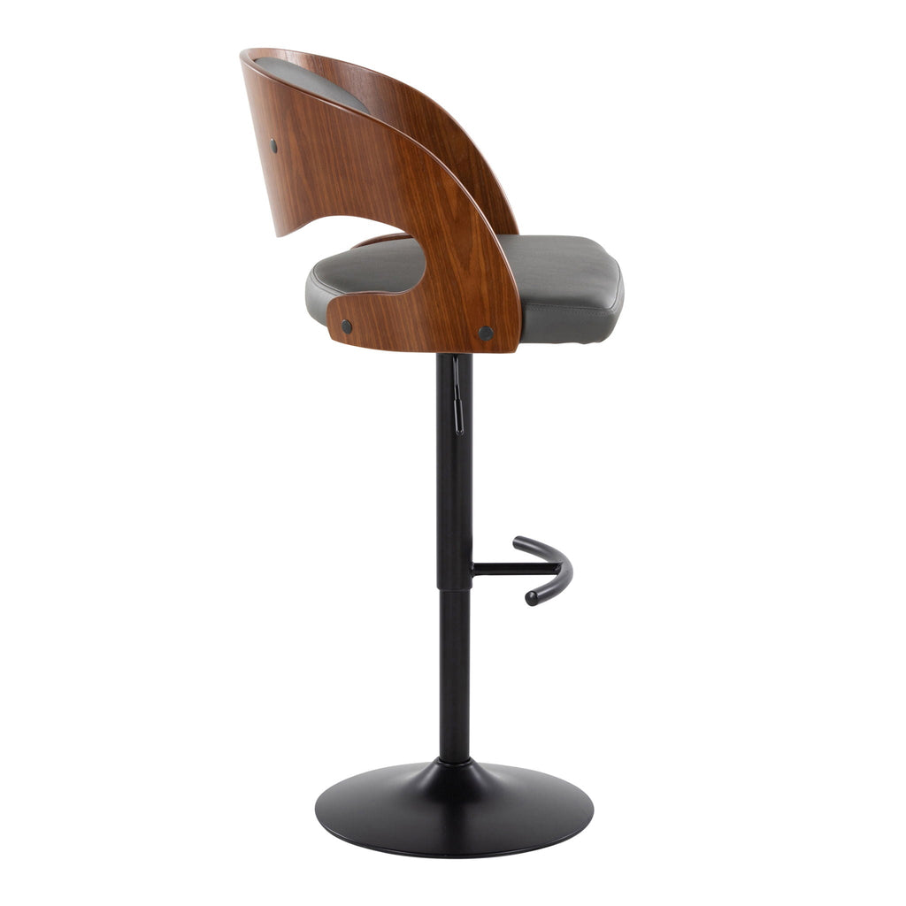 Pino - Mid Century Modern Adjustable Barstool With Swivel (Set of 2)