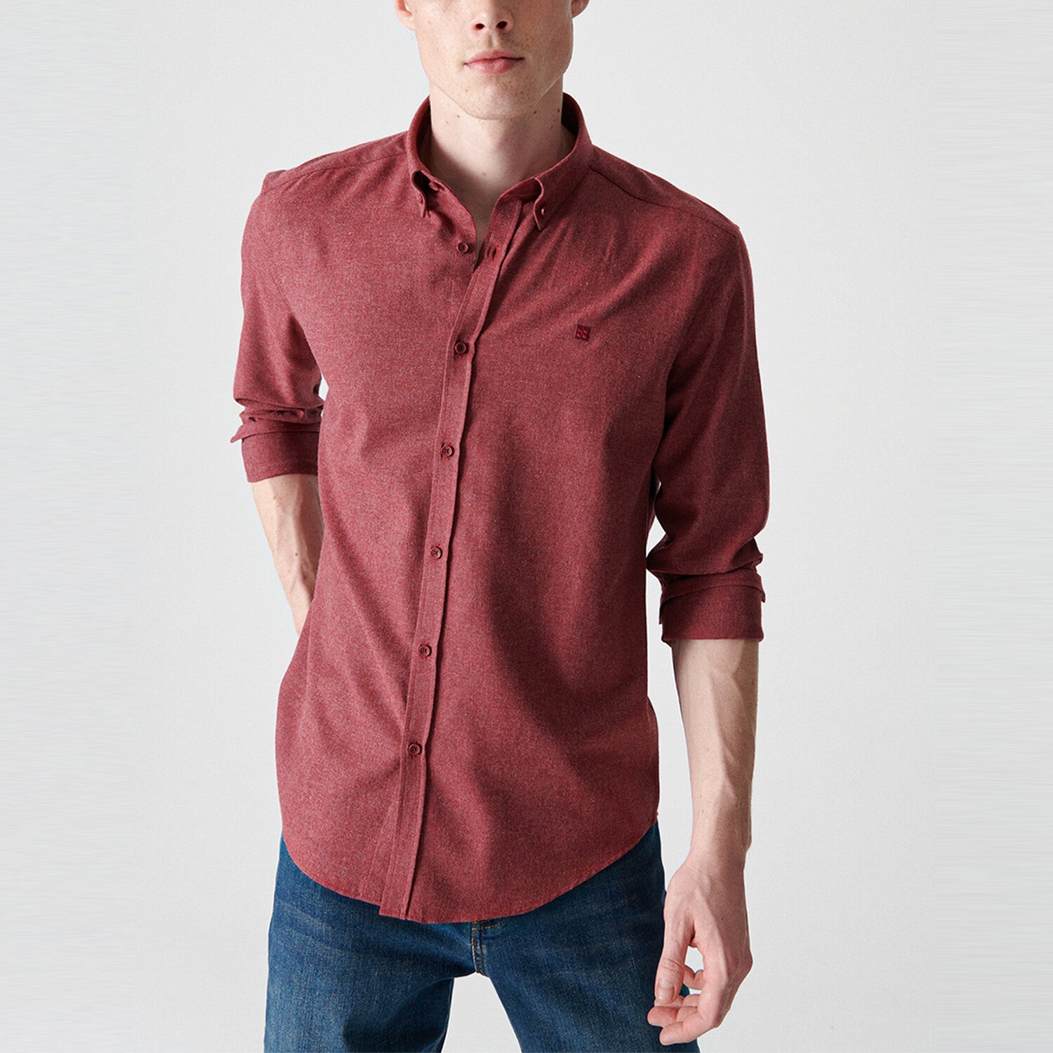 Button-Up Shirt // Claret Red