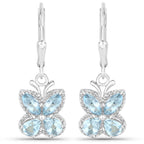 2.60 Carat Genuine Blue Topaz .925 Sterling Silver Earrings
