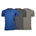Ultra Soft Sueded V-Neck // Royal Blue + Heavy Metal + Sand // Pack of 3