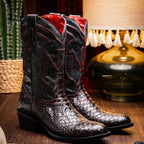 Western Collection Kansas // Python Leather Cowboy Boot // Black Cherry