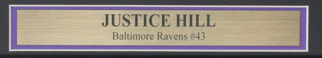 Justice Hill Signed 8x10 Photo Baltimore Ravens Framed Beckett 186180