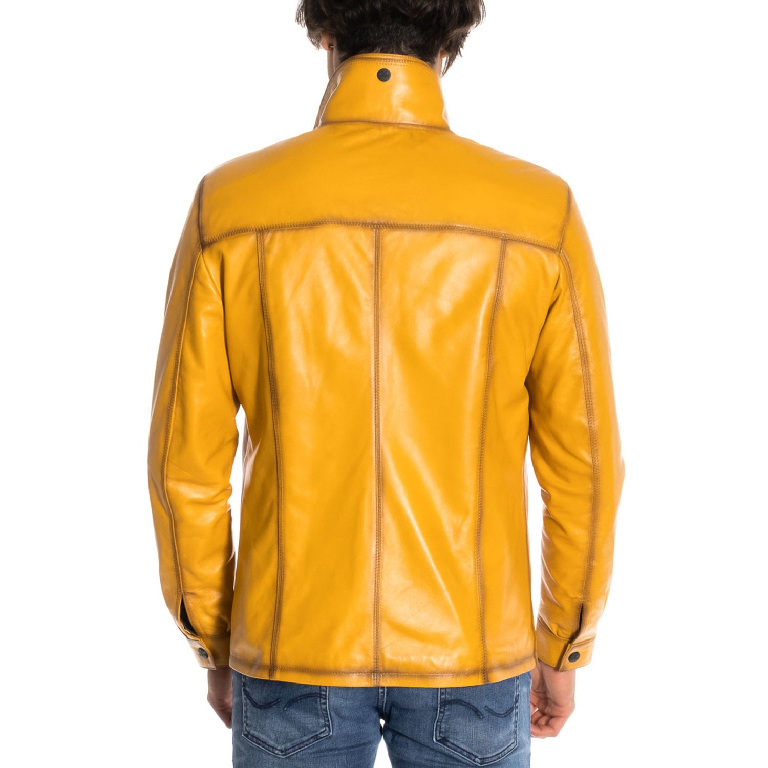 Jaspur Leather Jacket // Yellow