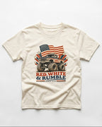 RED WHITE AND RUMBLE TEE - VINTAGE CREAM