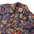 Hawaiian Shirt For Men Lonely Clouds and Free Cranes Print Shirt Camp Collar 100% Cotton