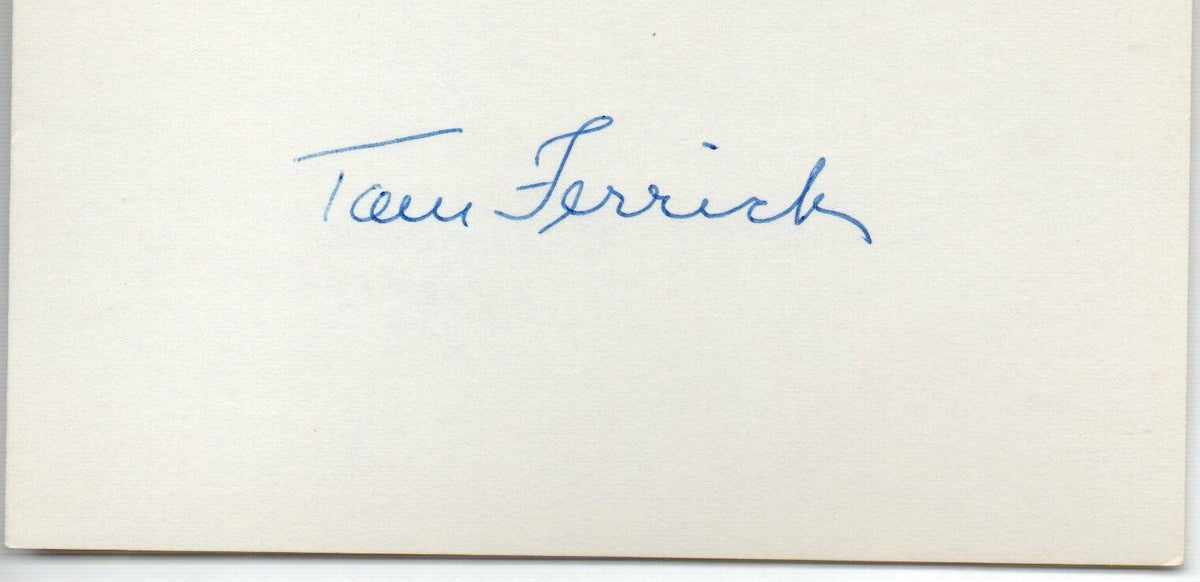 Tom Frisch (d.1996) Senators/Browns/Yankees Signed 3x5 Index Card 145586