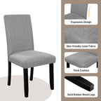 5 Piece Round Dining Table Set, Modern Table And 4 Upholstered Chairs For Dining Room