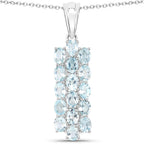 9.88 Carat Genuine Blue Topaz .925 Sterling Silver 3 Piece Jewelry Set (Ring, Earrings, and Pendant w/ Chain)