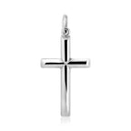 Sterling Silver Polished Bar Cross Pendant