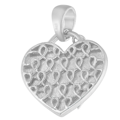 .925 Sterling Silver 1/10 cttw Diamond Heart Pendant Necklace (H-I, I1-I2)