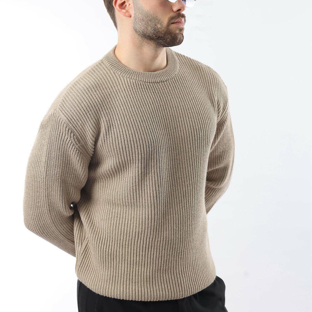 Crewneck Ribbed Sweater // Mink