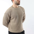 Crewneck Ribbed Sweater // Mink