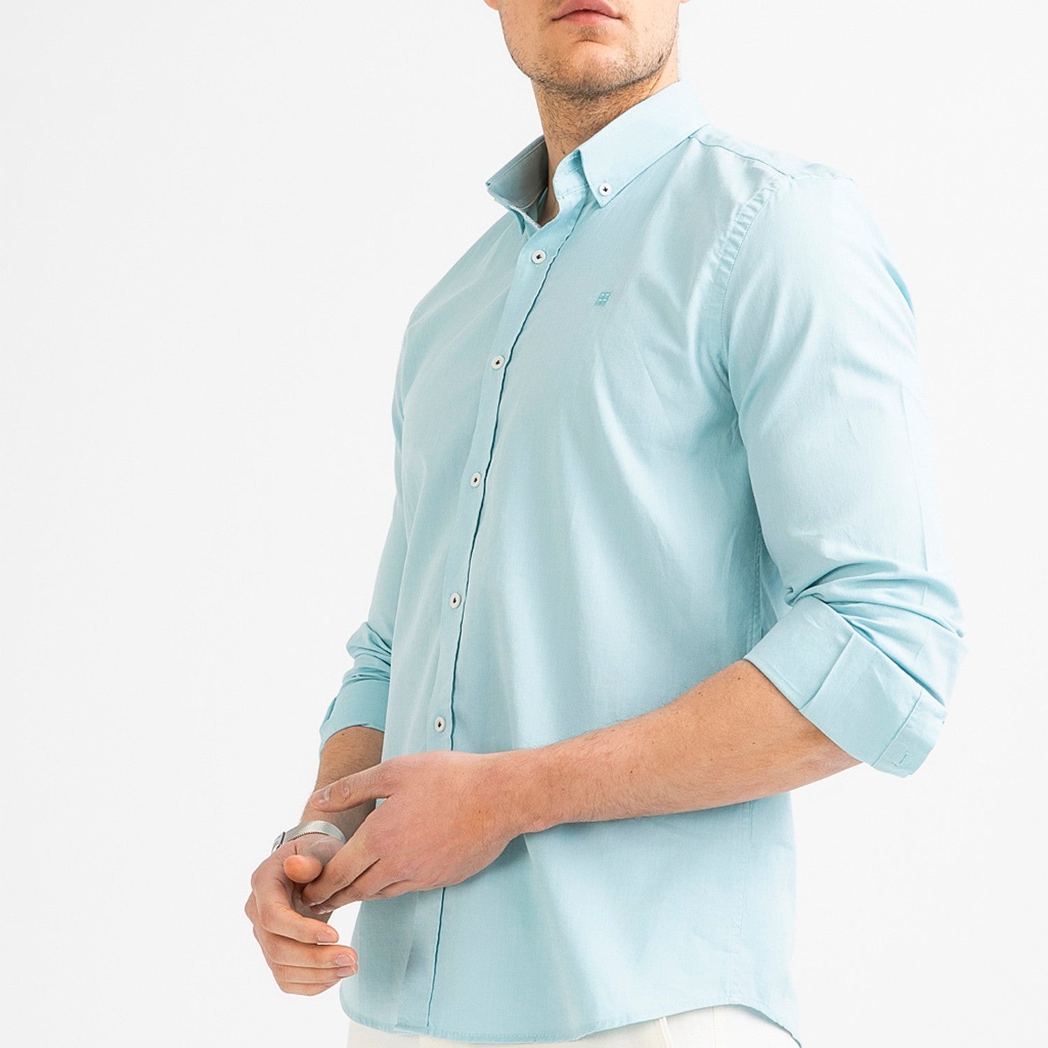 Nora Button Down Shirt // Mint Green