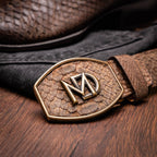 Kansas // Python Leather Western Boots // Brown