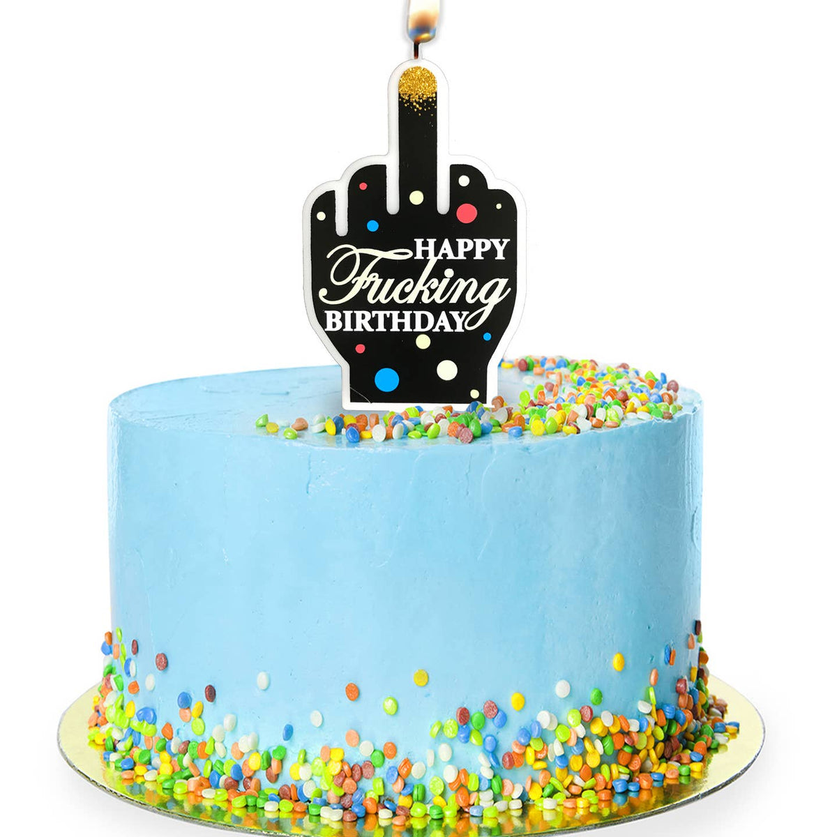 FU Happy F#%king Birthday Middle Finger Candle  – Cake Party Gag Gift