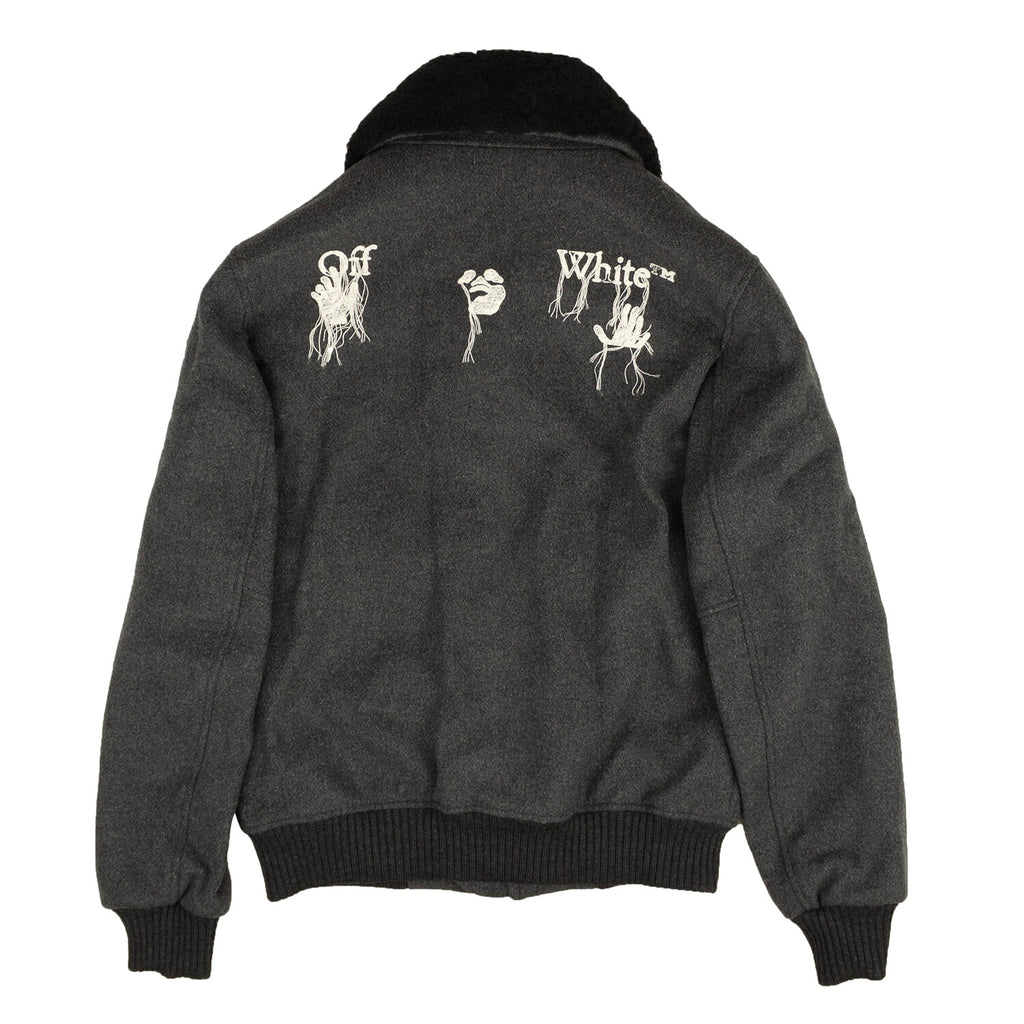Gray Logo Pivot Aviator Jacket
