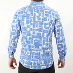 Ronan Button Up // Blue Patterned