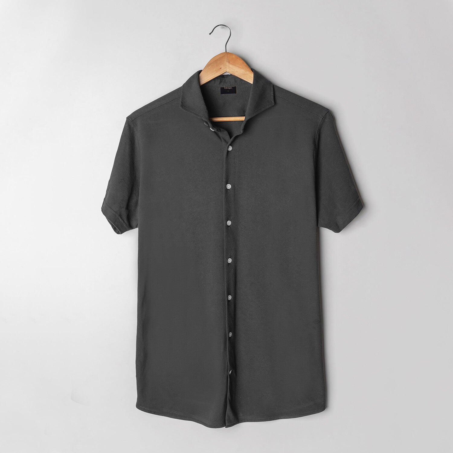 Feather Soft Piqué Button Front Shirt // Gray