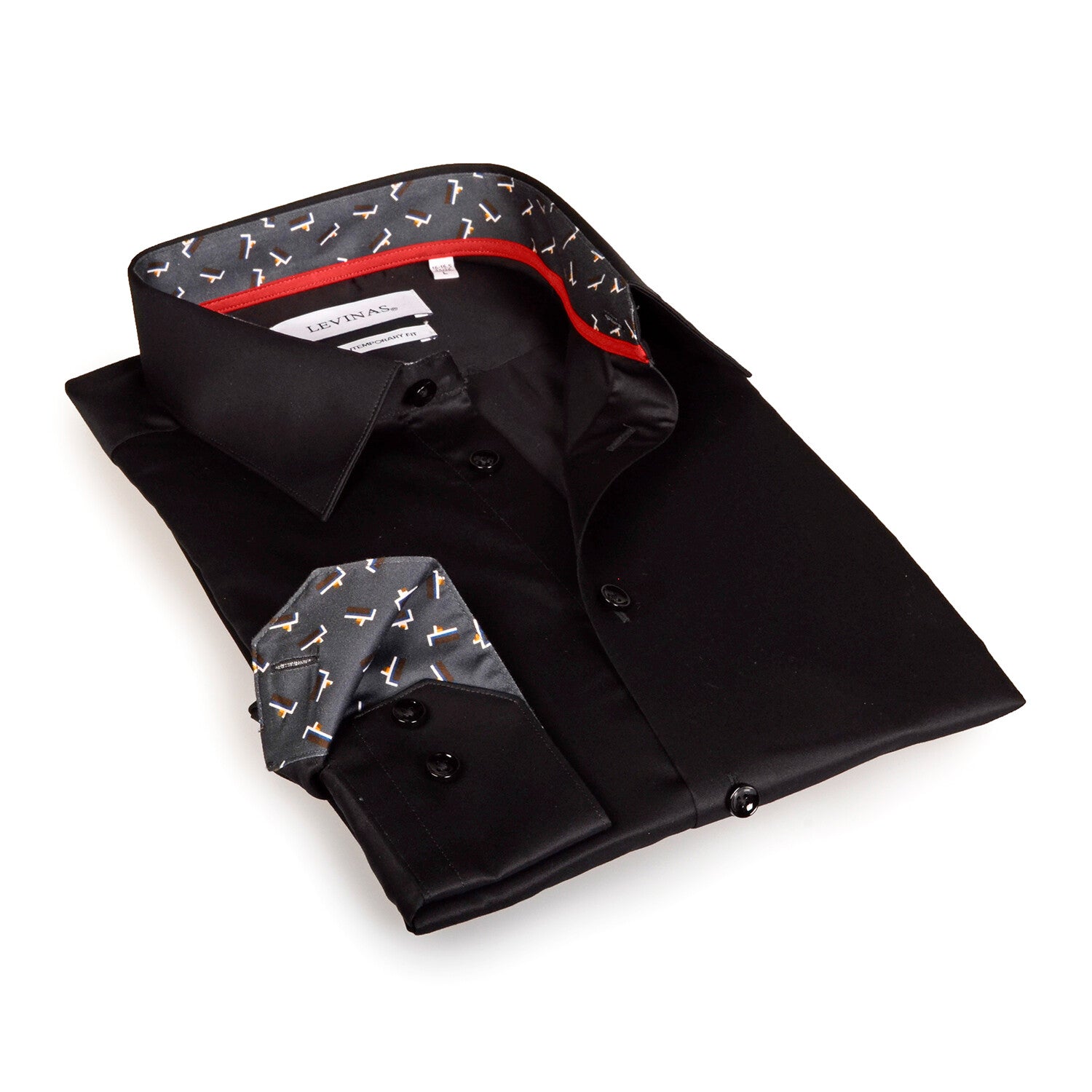 Contrast Collar & Cuff Button Up // Black + Block Trim