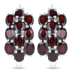 10.40 Carat Genuine Garnet .925 Sterling Silver 3 Piece Jewelry Set (Ring, Earrings, and Pendant w/ Chain)